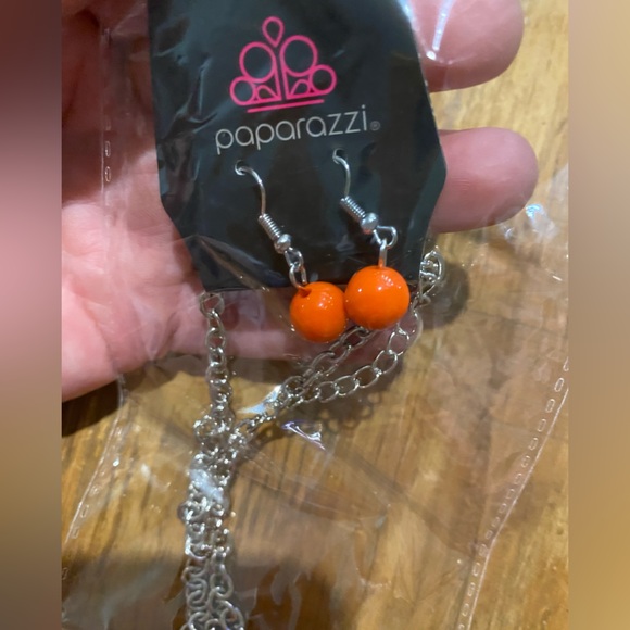 Necklace and Earring Set Statement Piece,Pop-YOU-Lar Culture-Orange Set - Picture 3 of 5